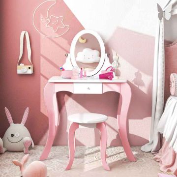 Children's mirror with whiteboard 2 in 1, 360° rotation function