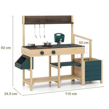 Children's kitchen set, 2 hobs, 115 × 34.5 × 92 cm