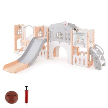 Children's playground with swings and slide, 252 × 150 × 102 cm