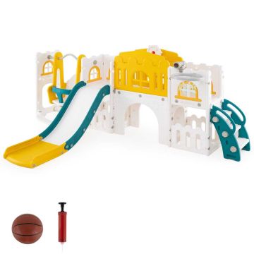 Children's playground with swings and slide, 252 × 150 × 102 cm
