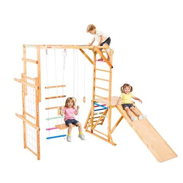 Laste mänguväljakukomplekt VEVOR SX20211007, 8-ühes, Mitmevärviline, 222,5 × 192 × 225 cm