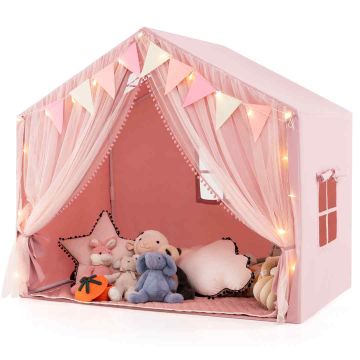 Children's play tent, double curtains, Pink, 146 × 96 × 133 cm