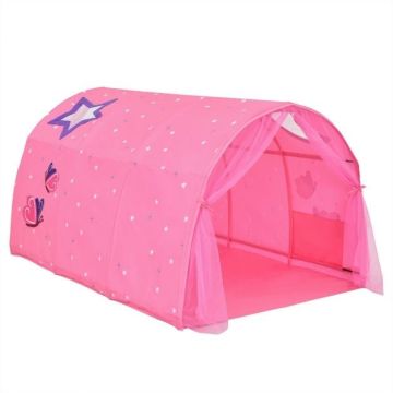 Children's play tent, with mesh windows, Pink/purple, 144.8 × 101.6 × 82.6 cm