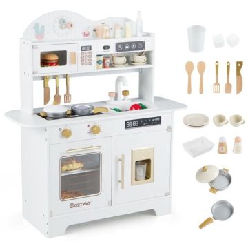 Children's play kitchen TM10214WH, 17 accessories, 80 × 90 × 40 cm
