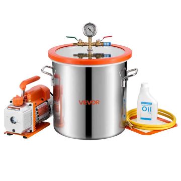 Vaakumkamber pumbaga VEVOR RS-1, 18,93 l, 37 × 36 × 42 cm