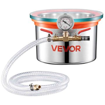Vaakumkamber VEVOR T-1.5, 5,7 l, Ø30 × 24 cm