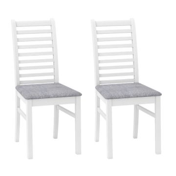 Dining Chair, White/Grey, 16 × 37 × 21 in