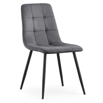 Söögitool NERO, hall/must, 45,5 × 87 × 43,5 cm