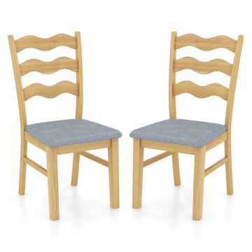 Dining chair, upholstered seat, 45.72 × 93.98 × 53.34 cm