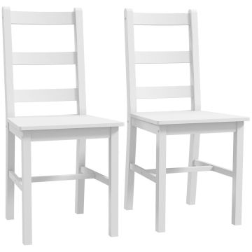 Söögitoolid, 2 tk, Valged, 41,5 × 90 × 46 cm