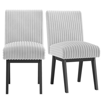 Dining chairs, 2 pcs, black/grey, 45.72 × 91.44 × 66.04 cm