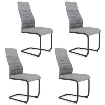 Dining chairs, 4 pcs, Gray, 60 × 98 × 44 cm