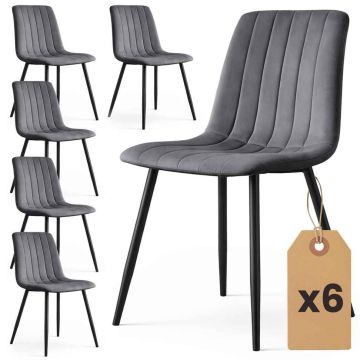 Söögitoa toolid AKORD Furniture Factory LIVO, 6 tk, Hall, 45,5 × 87 × 43,5 cm