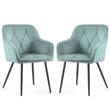 Söögitoa toolid DIAMANTE, 2 tk, sinine/must, 54,5 × 82,5 × 58 cm