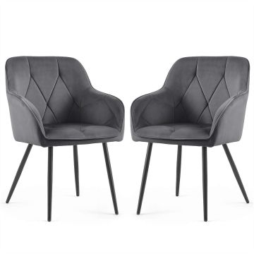 Söögitoa toolid DIAMANTE, 2 tk, hallid, 54,5 × 82,5 × 58 cm