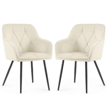 Söögitoa toolid DIAMANTE, 2 tk, beež/must, 54,5 × 82,5 × 58 cm