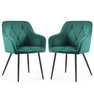 Söögitoa toolid DIAMANTE, 2 tk, rohelised, 54,5 × 82,5 × 58 cm