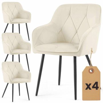 Söögitoa toolid DIAMANTE, 4 tk, Beežid, 54,5 × 82,5 × 58 cm