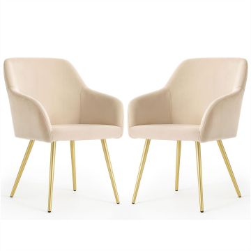 Söögitoa toolid ESTELLE, 2 tk, beež/kuldne, 54,5 × 83 × 58 cm