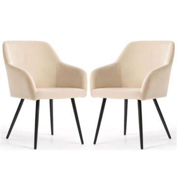 Söögitoa toolid ESTELLE, 2 tk, beež/must, 54,5 × 83 × 58 cm