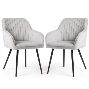 Söögitoa toolid FLORENCE, 2 tk, hall ja must, 54,5 × 82 × 58 cm