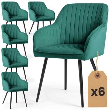 Söögitoa toolid FLORENCE, 6 tk, Roheline, 54,5 × 82 × 58 cm