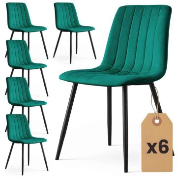 Söögitoa toolid LIVO, 6 tk, Rohelised, 45,5 × 87 × 43,5 cm