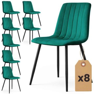 Söögitoa toolid LIVO, 8 tk, Rohelised, 45,5 × 87 × 43,5 cm