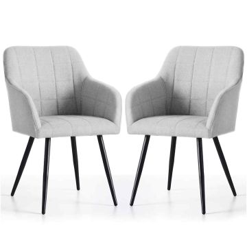 Söögitoa toolid LUXANO, 2 tk, hall/must, 54 × 82 × 58 cm