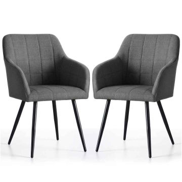 Söögitoa toolid LUXANO, 2 tk, Hallid, 54 × 82 × 58 cm