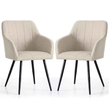 Söögitoa toolid LUXANO, 2 tk, beež/must, 54 × 82 × 58 cm