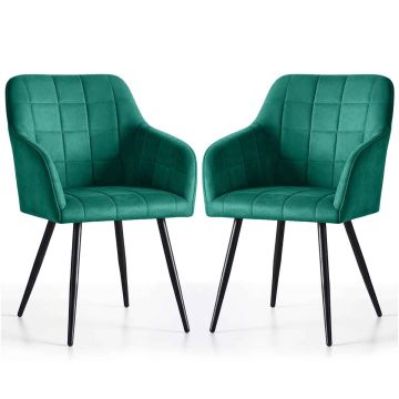 Söögitoa toolid LUXANO, 2 tk, rohelist/musta värvi, 54 × 82 × 58 cm