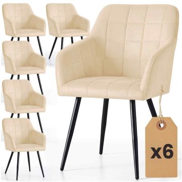 Söögitoa toolid LUXANO, 6 tk, beež/must, 54 × 82 × 58 cm