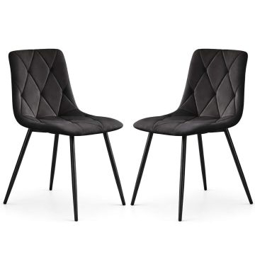 Söögitoa toolid MILO, 2 tk komplekt, Must, 45,5 × 87 × 43,5 cm