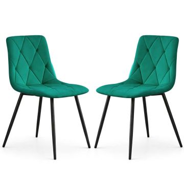 Söögitoa toolid MILO, 2 tk komplekt, Roheline, 45,5 × 87 × 43,5 cm