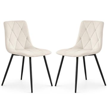 Söögitoa toolid MILO, 2 tk, beeži/musta värvi, 45,5 × 87 × 43,5 cm