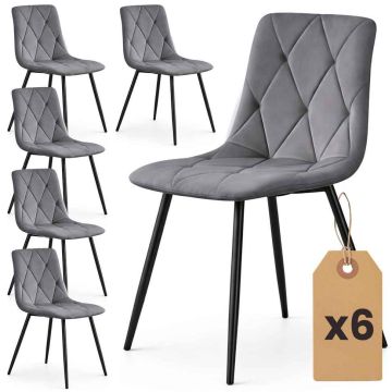 Söögitoa toolid MILO, 6 tk, Hallid, 45,5 × 87 × 43,5 cm