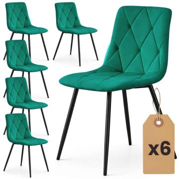Söögitoa toolid MILO, 6 tk, Rohelised, 45,5 × 87 × 43,5 cm