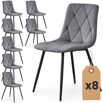 Söögitoa toolid MILO, 8 tk, Hall, 45,5 × 87 × 43,5 cm