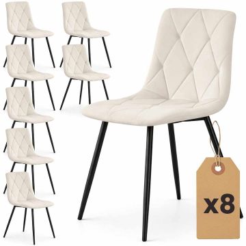 Söögitoa toolid MILO, 8 tk, Beež, 45,5 × 87 × 43,5 cm