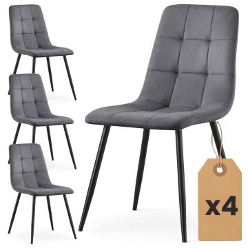 Söögitoa toolid NERO, 4 tk, Hallid, 45,5 × 87 × 43,5 cm