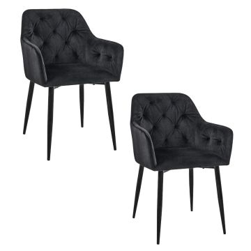 Söögitoolid SJ.030, 2 tooli komplekt, musta värvi, 55 × 81 × 58,5 cm