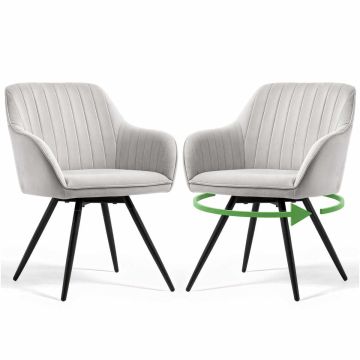 Söögitoolid TURNO, 2 tk, hall/must, 55 × 83 × 58 cm
