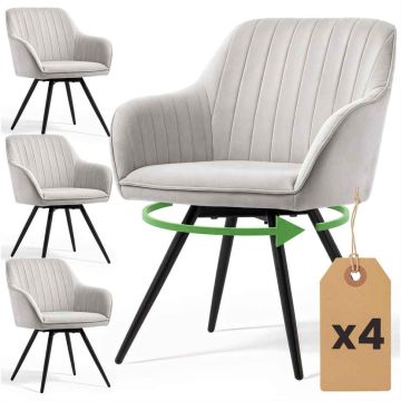 Söögitoa toolide komplekt TURNO, 4 tk, hall, 55 × 83 × 58 cm