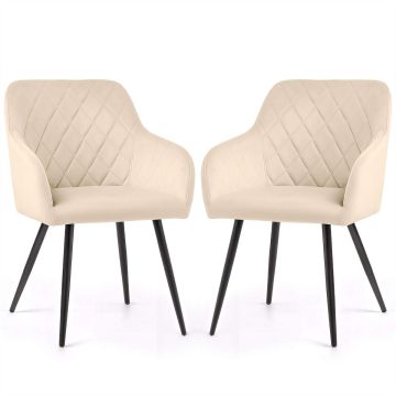 Söögitoolid VELTO, 2 tk, beež/must, 54,5 × 82 × 58 cm