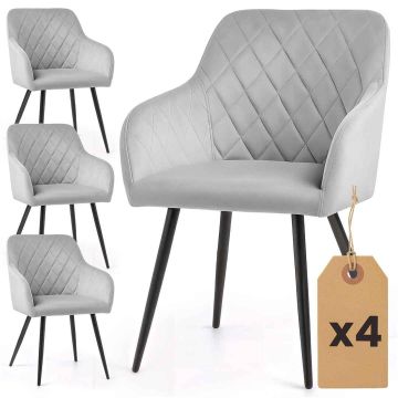 Söögitoolid VELTO, 4 tk, Hallid, 54,5 × 82 × 58 cm
