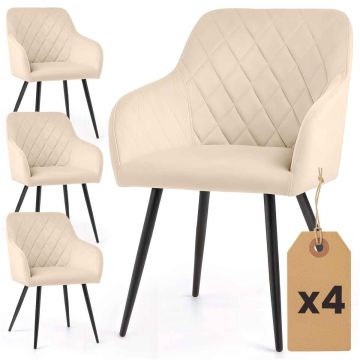 Söögitoa toolid VELTO, 4 tk, Beež, 54,5 × 82 × 58 cm