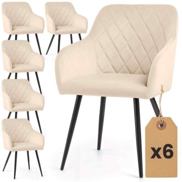 Söögitoa toolid VELTO, 6 tk, Beež, 54,5 × 82 × 58 cm