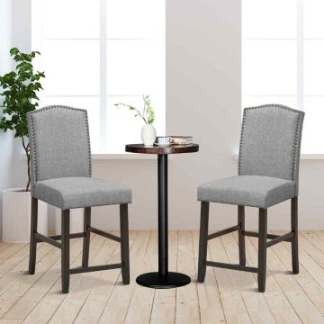 Dining Chair Set, 2 pcs, Grey, 46 × 104 × 56 cm