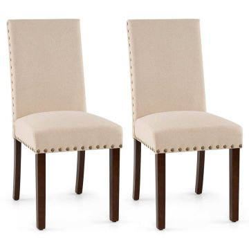 Dining Chair Set, 2 pcs, Beige, 67 × 96 × 44.5 cm